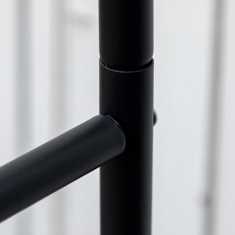 Portalegna per Camino 77x42x105 cm con Ruote in Acciaio Nero