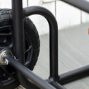 Portalegna per Camino 77x42x105 cm con Ruote in Acciaio Nero