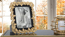 Cornice Glam Gink 24,5x2x29 cm in Poliresina e Vetro Oro e Nero