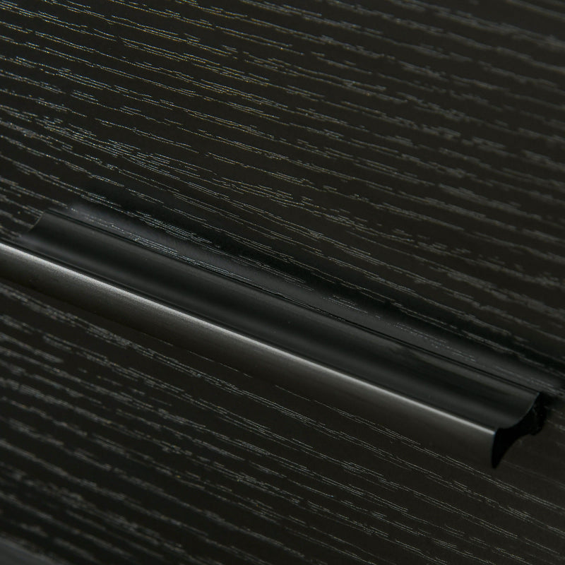 Comodino 1 Cassetto 1 Ripiano 45x40x60 cm in Acciaio e Truciolato Nero