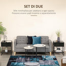 Set 2 Comodini 1 Cassetto 1 Ripiano 45x40x60 cm in Acciaio e Truciolato Nero