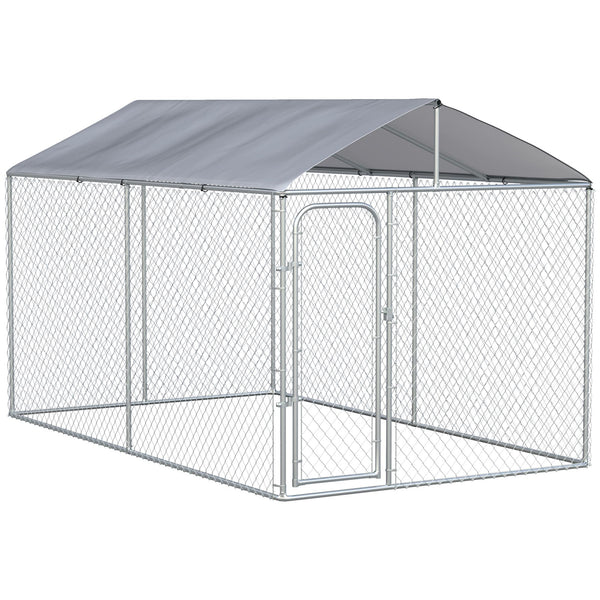 Enclos pour Animaux avec Toit 400x230x232 cm en Acier et Tissu Oxfod Argent sconto
