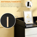 Mobiletto 1 Cassetto 2 Ante 60x40x90 cm in MDF Bianco e Nero