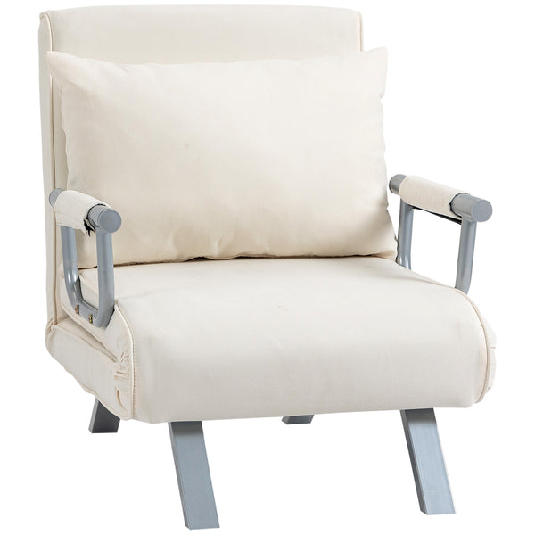 Fauteuil Convertible Simple 65x69x82 cm en Tissu Beige acquista