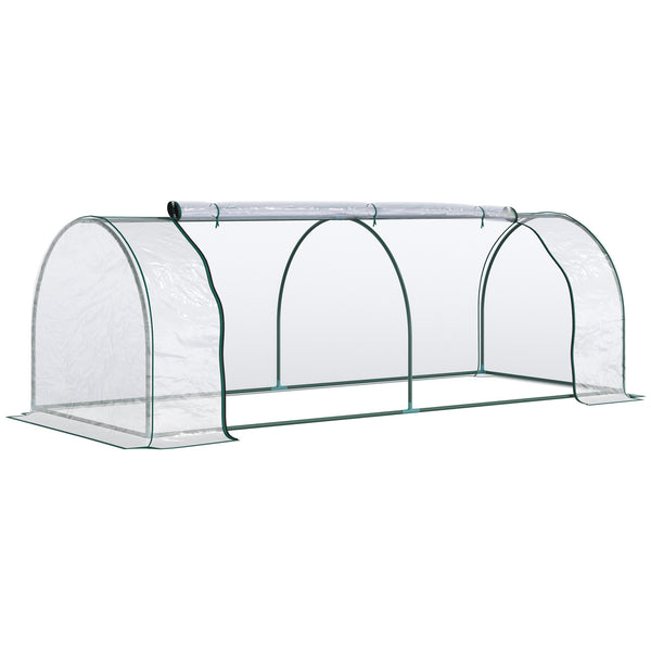 Serre de Jardin avec Portes Battantes 250x100x80 cm en Acier et PVC Transparent sconto