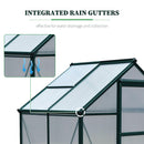 Serra da Giardino per Piante 190x132x201 cm in Policarbonato Anti UV Verde