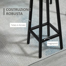 Set 2 Tavoli Alti 100x40x90 cm e 4 Sgabelli Grigio