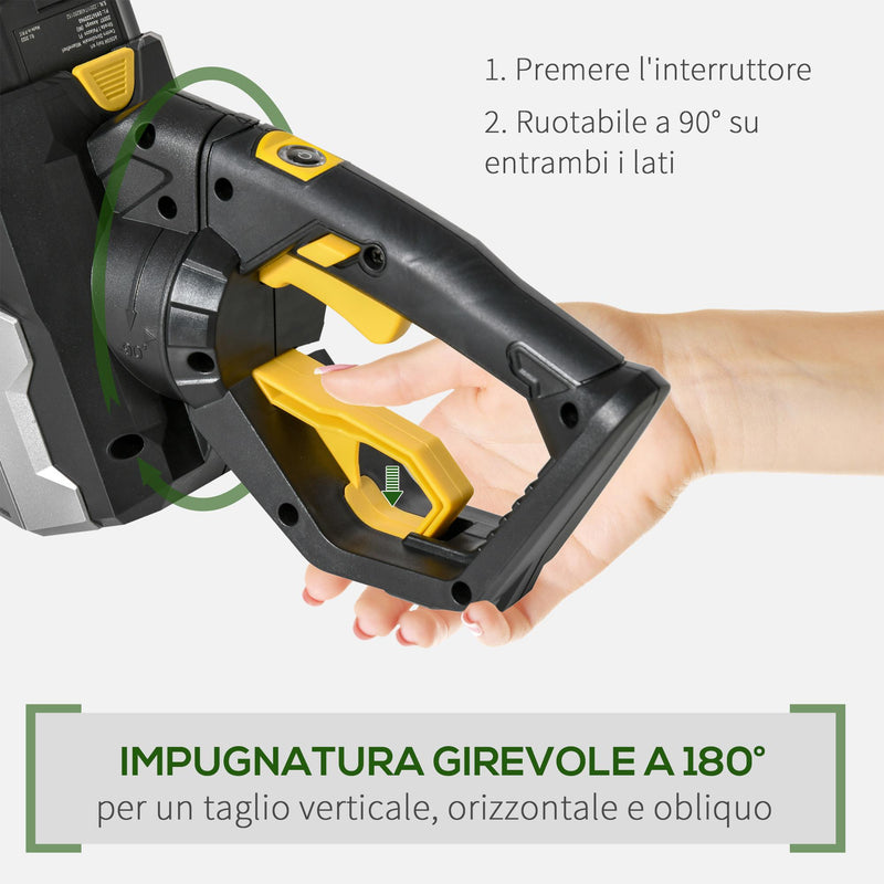 Tagliasiepi a Batteria Lama 52 cm Nero e Giallo