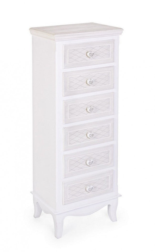 sconto Cassettiera 6 Cassetti Charlene in Legno Seconda Scelta