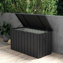 Panca Contenitore da 450L con 2 Rotelle e Maniglie 125,5x61,5x70 cm in Acciaio e PP Grigio Scuro