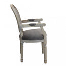Poltrona Constance in Velluto Taupe 55x46x96 h cm in Legno Tortora