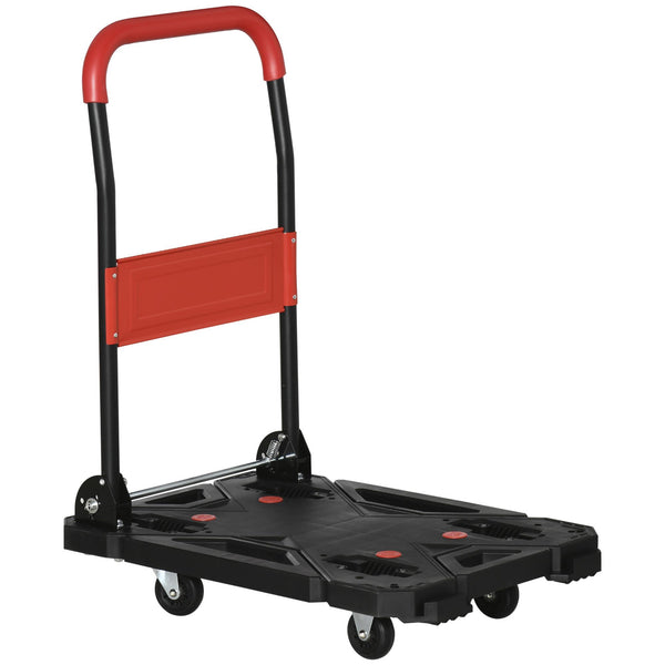 online Chariot de Transport Pliant 70x52,5x90 cm Max 150 Kg en Acier et PP Noir et Rouge