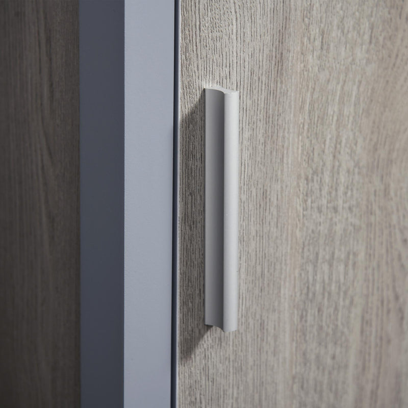 Mobile a Colonna per Bagno 40x30x160 cm 3 Mensole 1 Anta Grigio