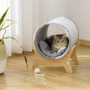 Cuccia per Gatti 41x40x47 cm a Tunnel con Tiragraffi Grigio