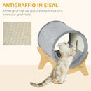 Cuccia per Gatti 41x40x47 cm a Tunnel con Tiragraffi Grigio