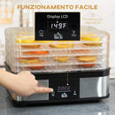 Essiccatore per Alimenti  32x25x29 cm 245W 5 Vassoi con Monito LCD