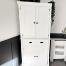 Credenza Cucina 76x40,5x184 cm con Armadietti e 1 Cassetto Bianco