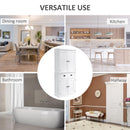 Credenza Cucina 76x40,5x184 cm con Armadietti e 1 Cassetto Bianco