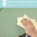 Scarpiera Modulare 145x47x145 cm 16 Cubi in Acciaio Verde e Azzurro