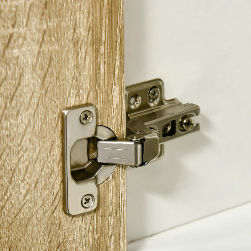 Mobile a Colonna per Bagno 31x30x177 cm 1 Amta 2 Mensole Bianco e Legno