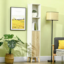 Mobile a Colonna per Bagno 31x30x177 cm 1 Amta 2 Mensole Bianco e Legno