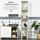 Mobile a Colonna per Bagno 31x30x177 cm 1 Amta 2 Mensole Bianco e Legno