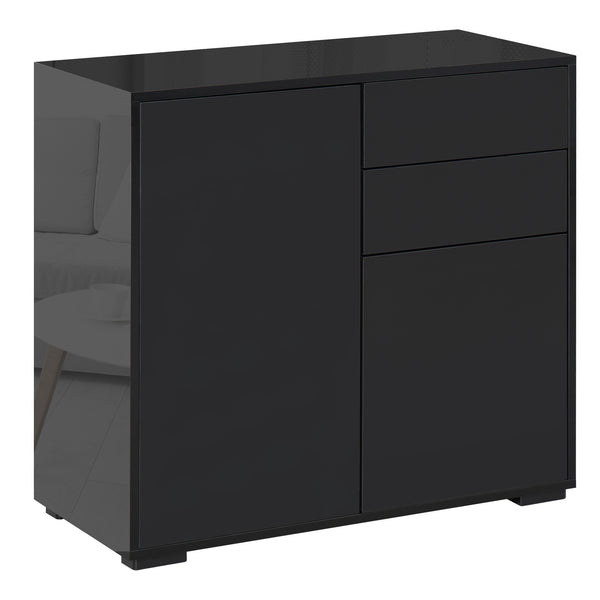 sconto Armoire Polyvalente 79x36x74 cm 2 Tiroirs 2 Armoires Noir
