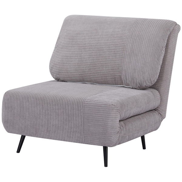 Fauteuil lit 1 personne 82x89x83 cm en velours côtelé gris bois et acier online