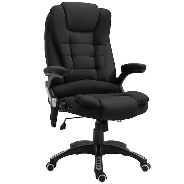 Fauteuil de bureau massant présidentiel en tissu noir sconto