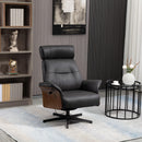 Poltrona Imbottita 84x83x103 cm con Poggiatesta in Tessuto Nero