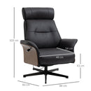 Poltrona Imbottita 84x83x103 cm con Poggiatesta in Tessuto Nero