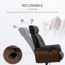 Poltrona Imbottita 84x83x103 cm con Poggiatesta in Tessuto Nero