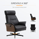 Poltrona Imbottita 84x83x103 cm con Poggiatesta in Tessuto Nero