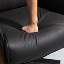 Poltrona Imbottita 84x83x103 cm con Poggiatesta in Tessuto Nero