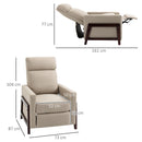 Poltrona Relax Reclinabile Manuale con Poggiapiedi in Tessuto Beige