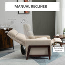 Poltrona Relax Reclinabile Manuale con Poggiapiedi in Tessuto Beige