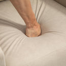 Poltrona Relax Reclinabile Manuale con Poggiapiedi in Tessuto Beige