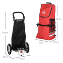 Carrello per Bicicletta Pieghevole 53x43x110 cm con Borsa da Trasporto in Tessuto Oxford Rosso