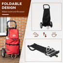 Carrello per Bicicletta Pieghevole 53x43x110 cm con Borsa da Trasporto in Tessuto Oxford Rosso