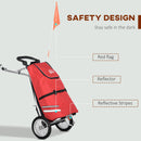 Carrello per Bicicletta Pieghevole 53x43x110 cm con Borsa da Trasporto in Tessuto Oxford Rosso