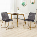 Set 2 Sedie da Soggiorno 49x61,5x85 cm in Tessuto Effetto Velluto Grigio