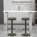 Set 2 Sgabelli Bar 35x36x64-85 cm con Poggiapiedi in Similpelle Grigio