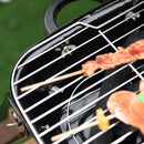 Tavolino da Caffè Ø46x48 cm in Acciaio con Cestino in Tessuto Nero