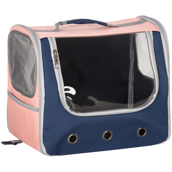 Sac de Transport 42x30x36 cm pour Chiens et Chats 3 Entrées Rose et Bleu sconto