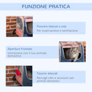 Borsa Trasportino 42x30x36 cm per Cani e Gatti 3 Entrate Rosa e Blu
