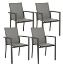 Set 4 Sedie da Giardino 56,2x60x88h cm con Braccioli Konnor Antracite