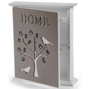 Armadietto Portachiavi da Parete 20x5,8x24 cm in Legno Disegno Albero