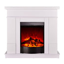 Camino Elettrico da Pavimento 100x103,4x30 cm Effetto Fiamma 1600W Rodos & Corsica Bianco