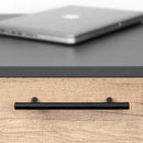 Maniglie per Mobile Interasse 192 mm Acciaio Inossidabile Cavo Verniciato Nero 20 Pezzi Emuca