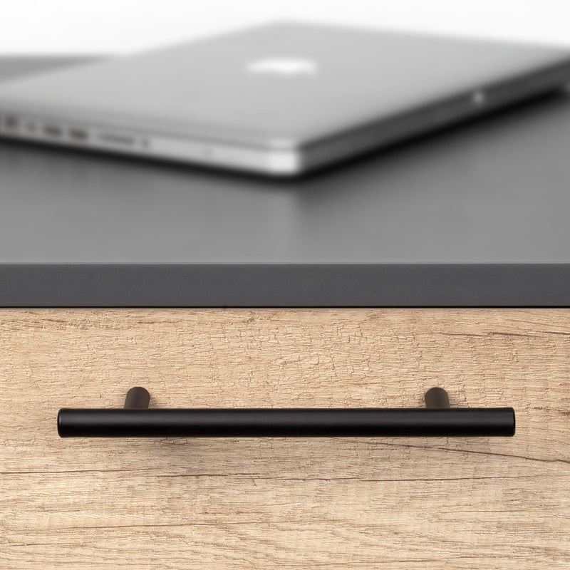 Maniglie per Mobile Interasse 192 mm Acciaio Inossidabile Cavo Verniciato Nero 20 Pezzi Emuca